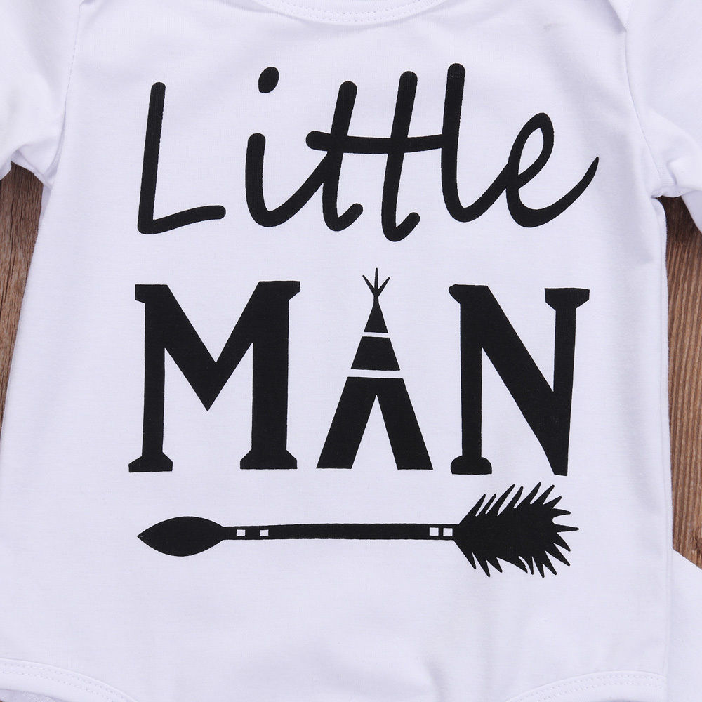 little Man 3Pcs Newborn Baby Boy Camo outfit