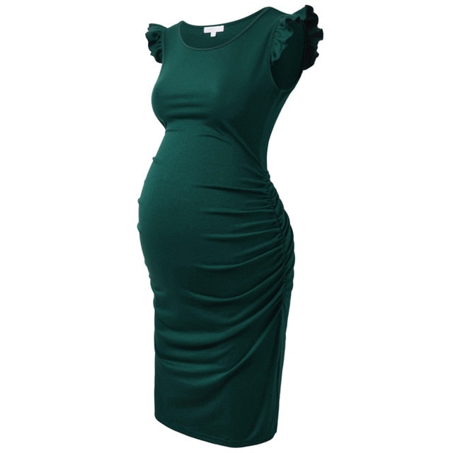 Summer Stretchy Flying Sleeve Ruched Side