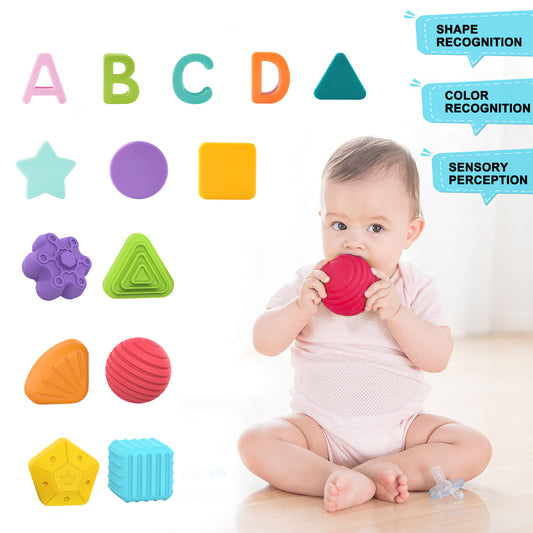 Montessori Toys Shape Sorting Blocks Learning Educational 14Pc