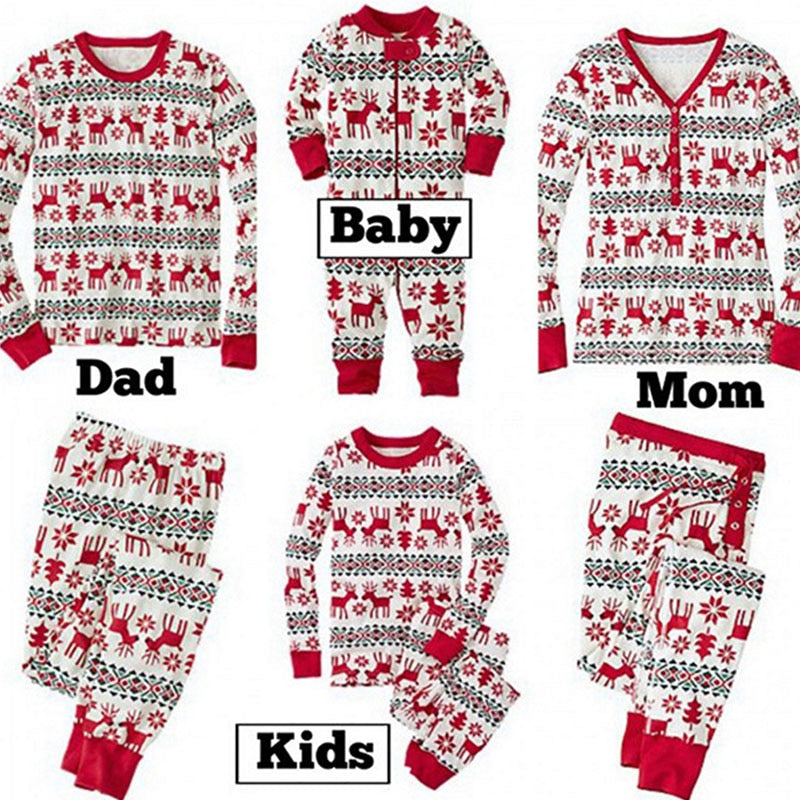 Winter pajamas Christmas snowflake matching pajamas for the whole family