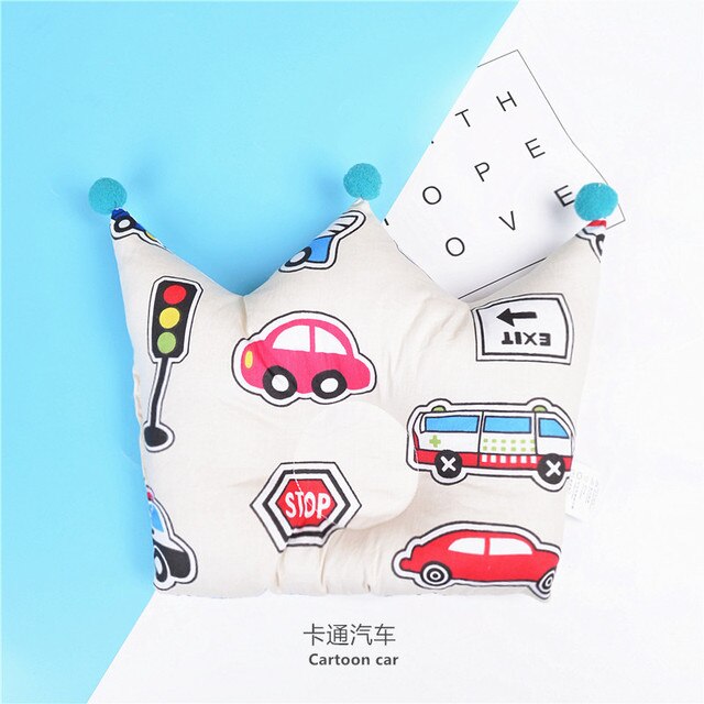 Newborn Baby Shaping Pillow Cute Crown Shape Backrest Cushion 0-1 Years Old Anti-head Correction Pillow Baby Bedding