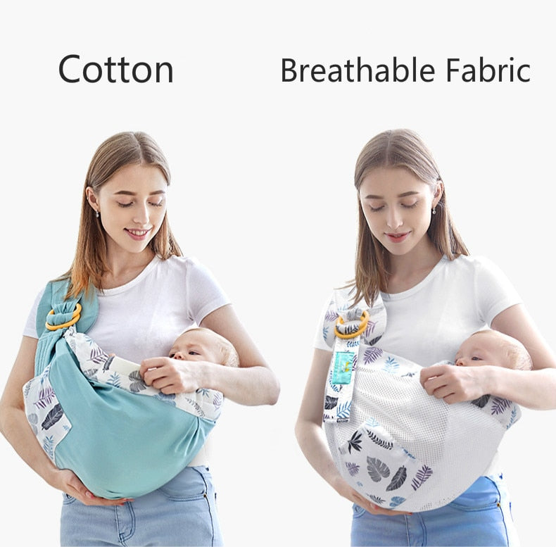 Cotton Wrap Sling Carrier Newborn Safety Ring Baby Carrier Comfortable Infant Kangaroo Bag
