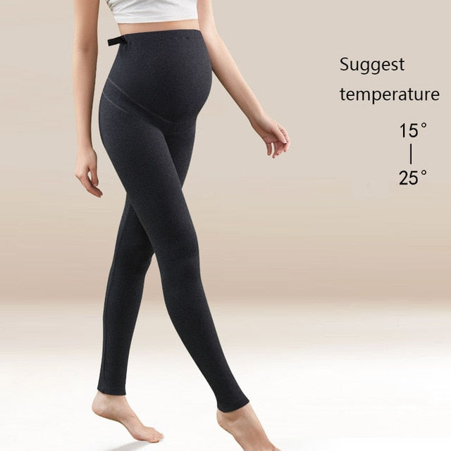 Winter Warm Velvet Maternity high waist support Leggings