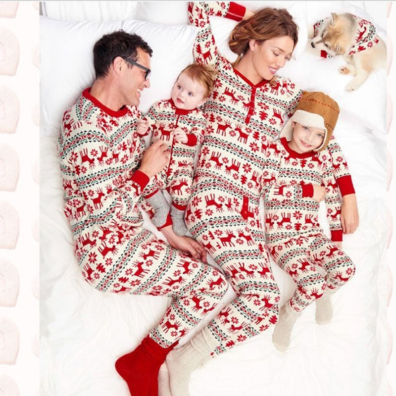 Winter pajamas Christmas snowflake matching pajamas for the whole family