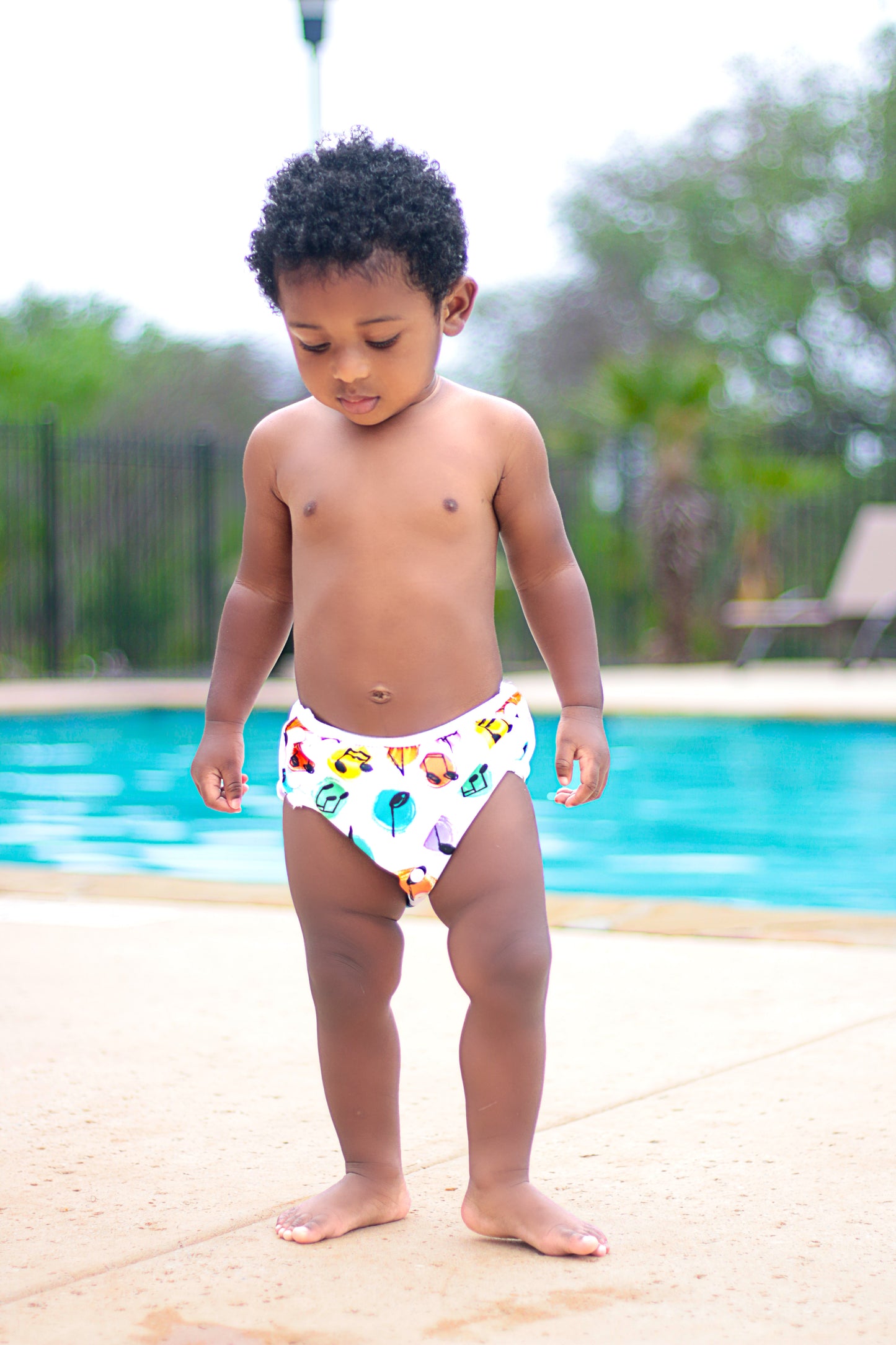 little Newton Reusable Swim Diapers 2 Pack Sizes n-5(8-36lbs)(Summer Space musiq)Eco-Friendly, Breathable, Waterproof Easy-wash, Boys, Girls Swim wear for Baby & Newborn