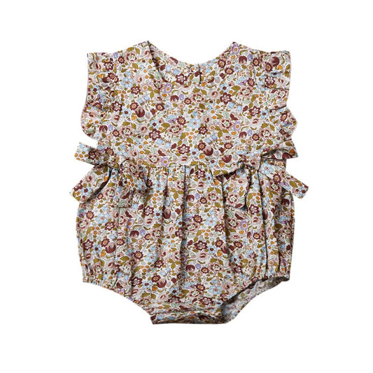 Summer Flower Ruffles Romper