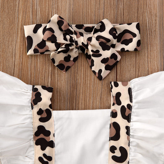 little Leopard Jumpsuit with bow tie (2pcs Outfit)