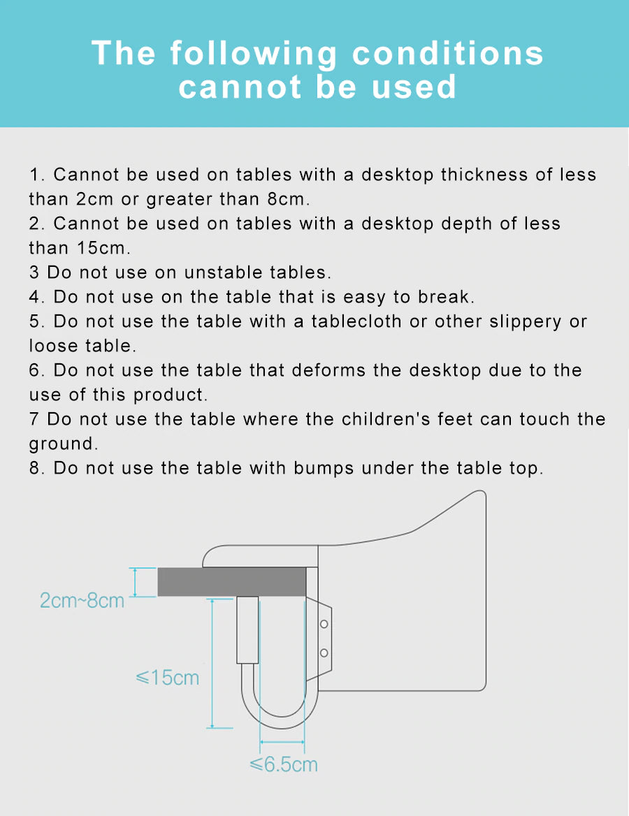 (Portable high chair) Baby Dinning Chair Foldable, Safety Seat Booster Can Withstand 18 kg  Dinning Hook-on Chair Harness