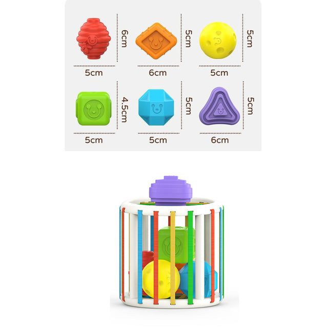 Montessori Toys Shape Sorting Blocks Learning Educational 14Pc