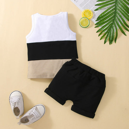 Patchwork Crew Tank Casual Outfit