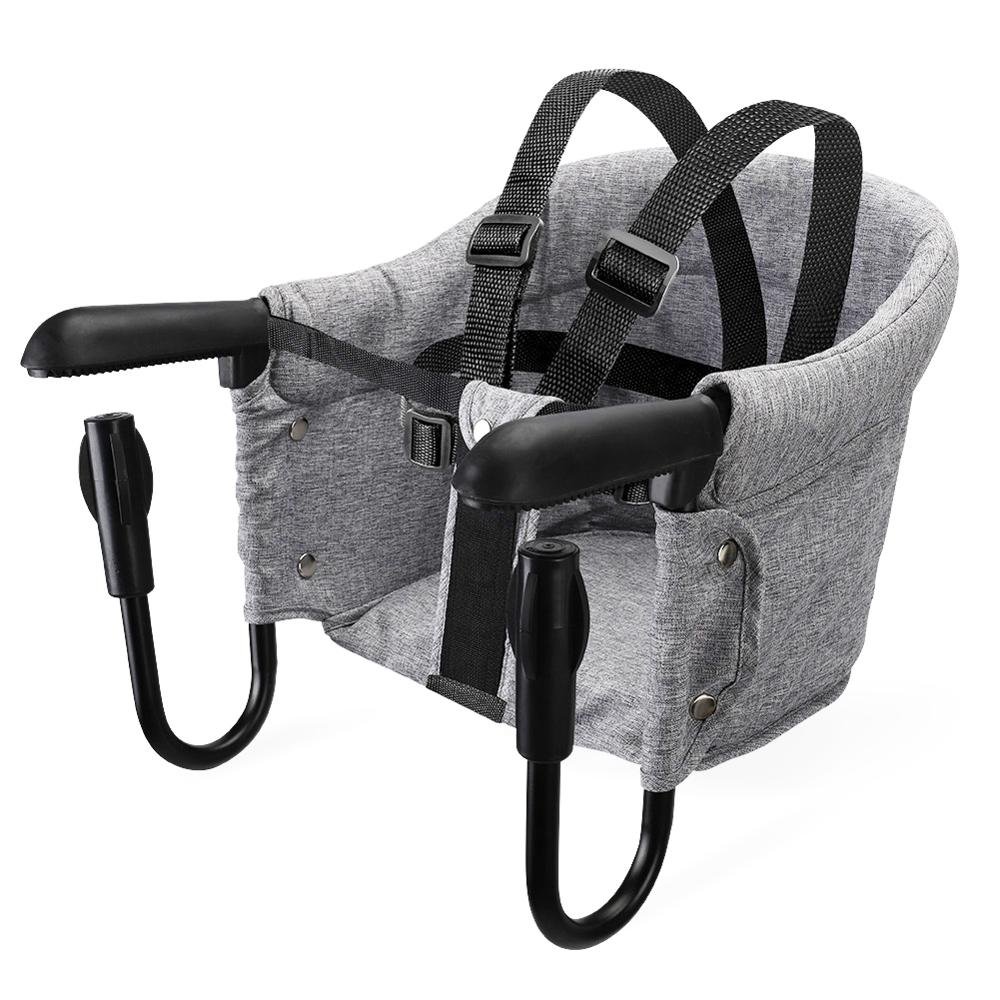 (Portable high chair) Baby Dinning Chair Foldable, Safety Seat Booster Can Withstand 18 kg  Dinning Hook-on Chair Harness