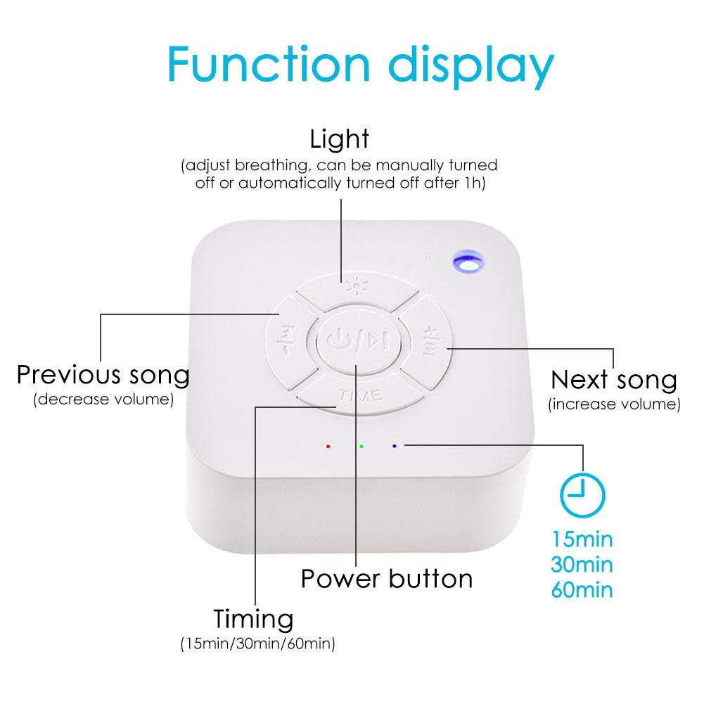 White Noise Machine USB Rechargeable Timed Shutdown Sleep Sound Machine For Sleeping & Relaxation for Baby Adult Office Travel